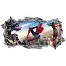 Vinilos paredes iron man y spiderman 3d